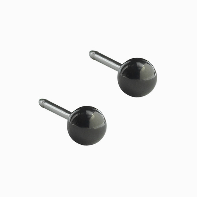 Buy Black Ball Stud Earrings 4mm, 20g Stainless Steel Ball Earrings Online  in India - Etsy